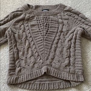 Express | M taupe bubble sleeve chenille sweater